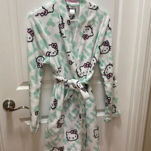 Hello Kitty Plush Robe - White, Mint, Pink Medium Ladies